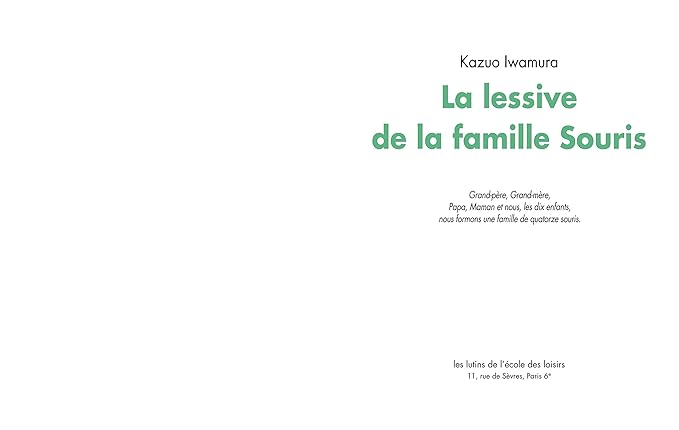 La Famille Souris. La Lessive de la famille Souris