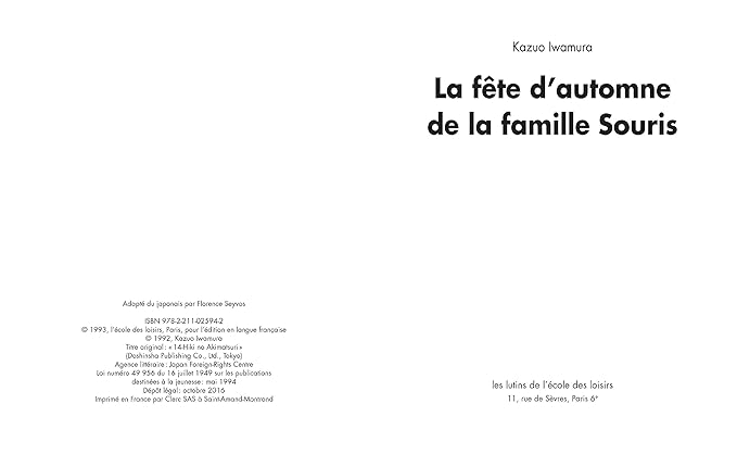La Famille Souris. La FĂŞte d'automne de la famille Souris